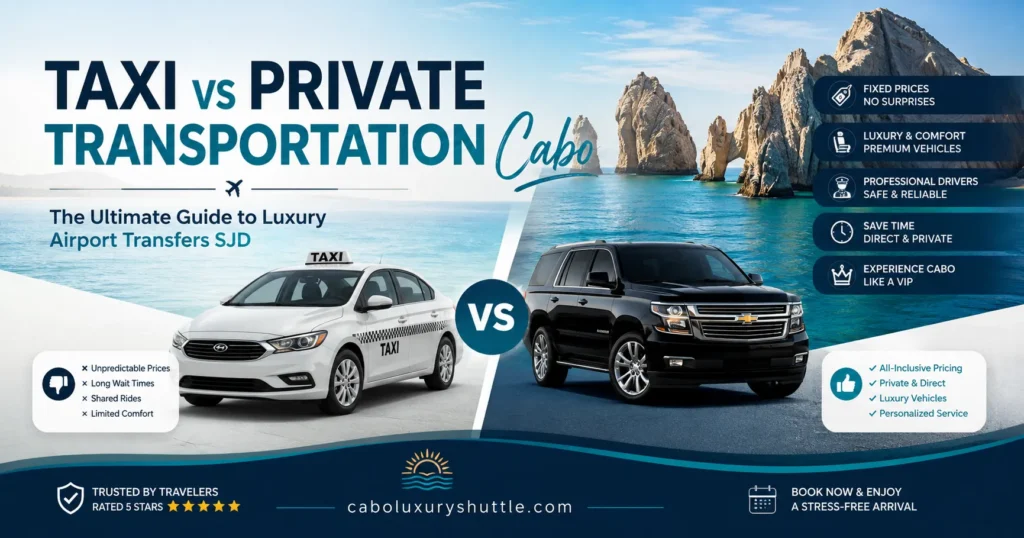 Taxi vs Private Transportation Cabo The Ultimate Guide to Luxury Airport Transfers SJD_resultado