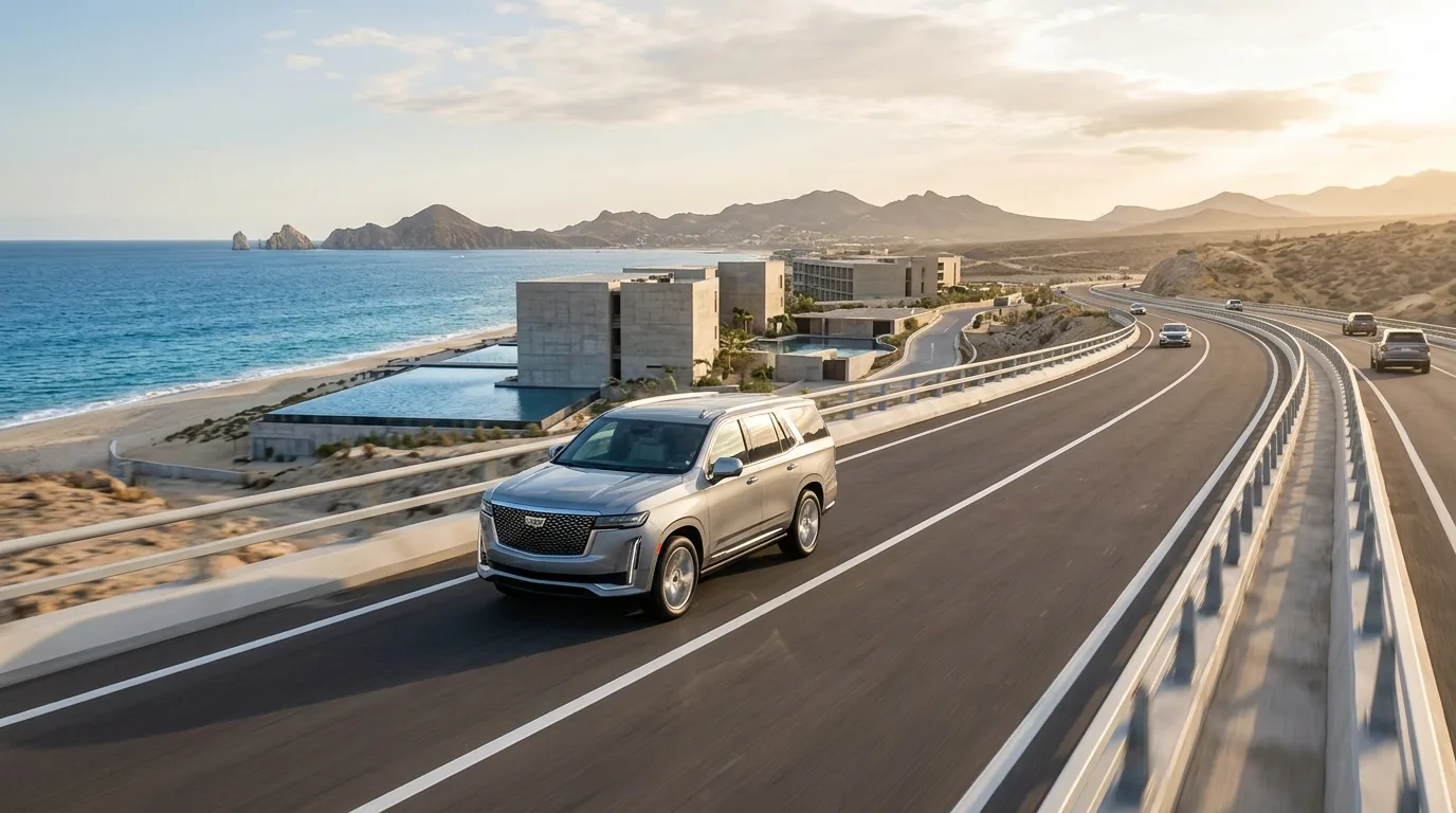 Professional chauffeur greeting guests at SJD Airport for Viceroy Los Cabos transfer